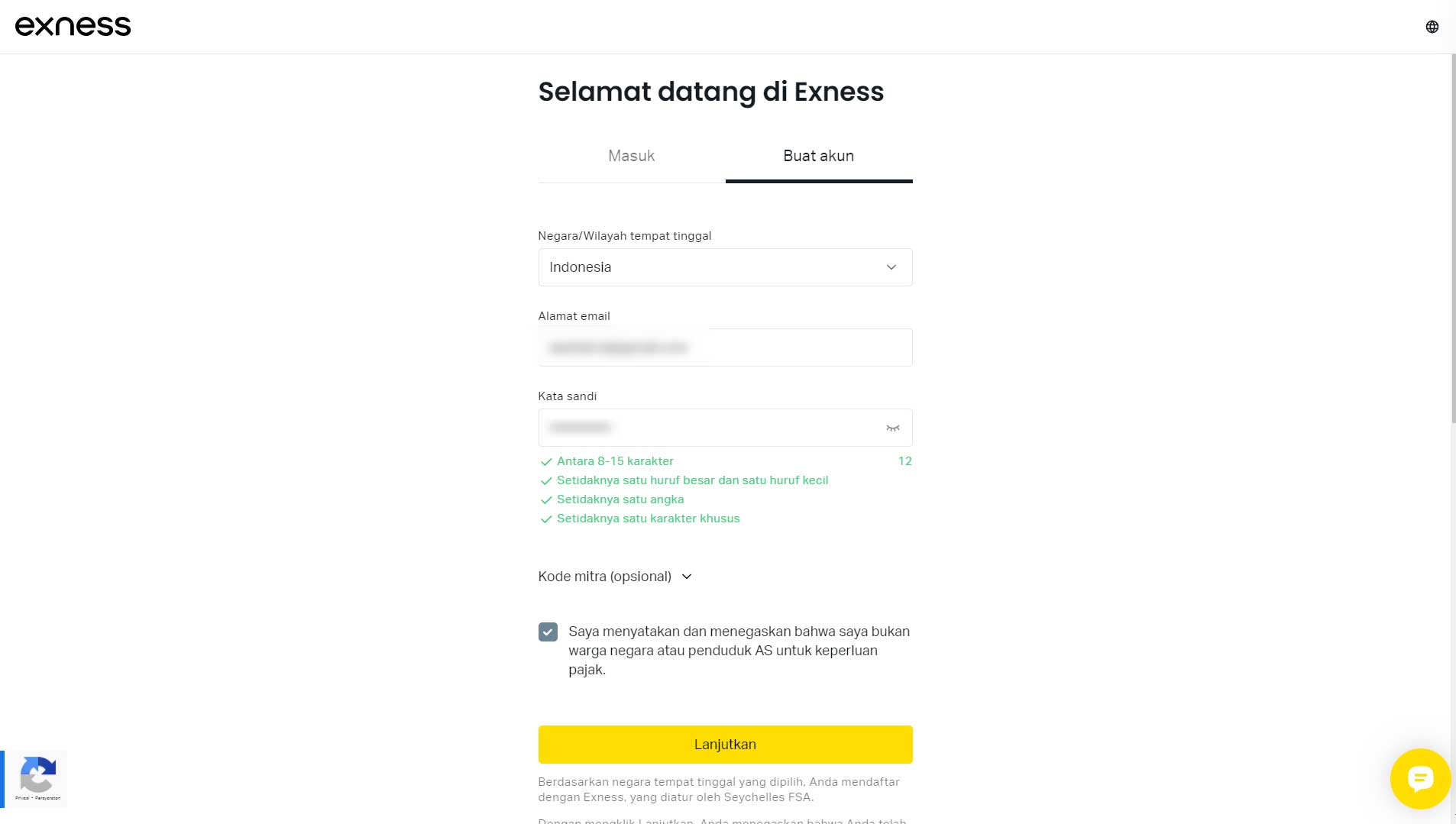 Daftar Akun Exness