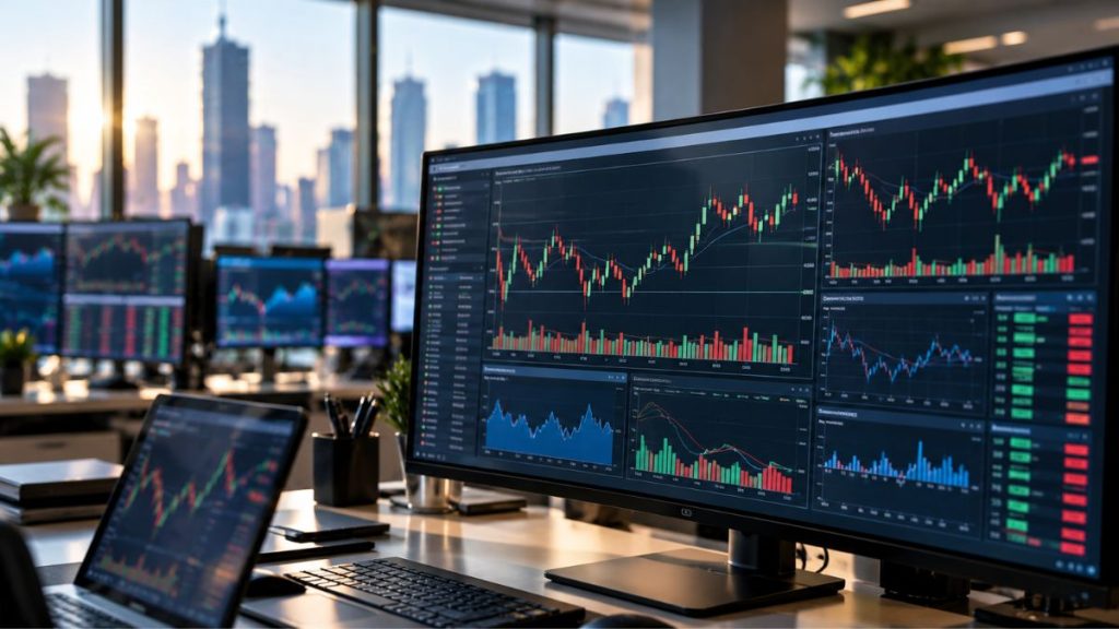 Ilustrasi Pemantauan Data Perdagangan Saham
